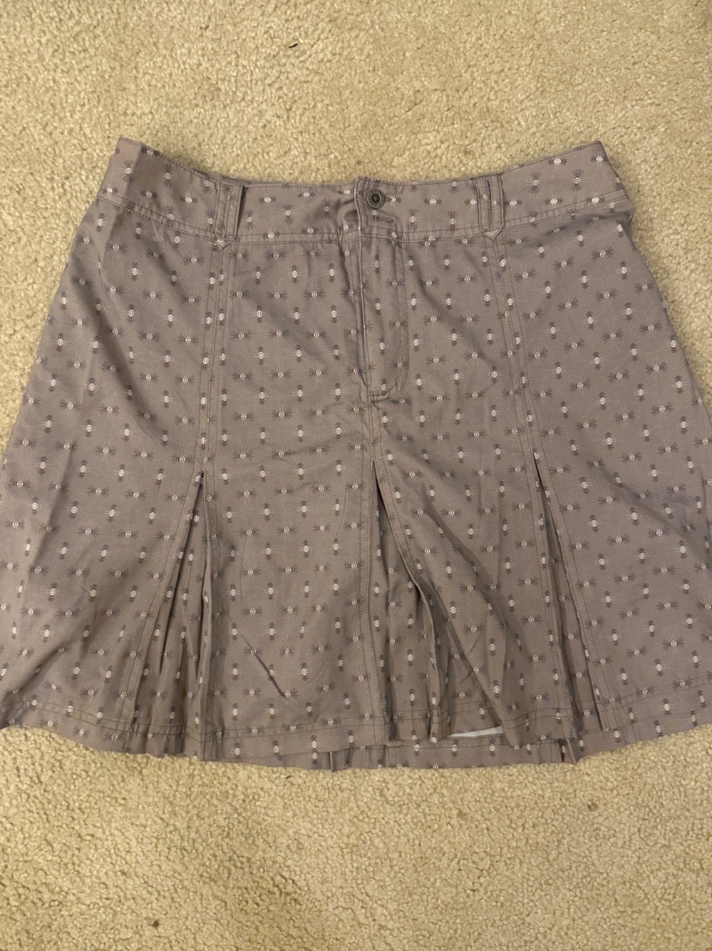 White Sierra patterned and Pleated active wear Skort 14